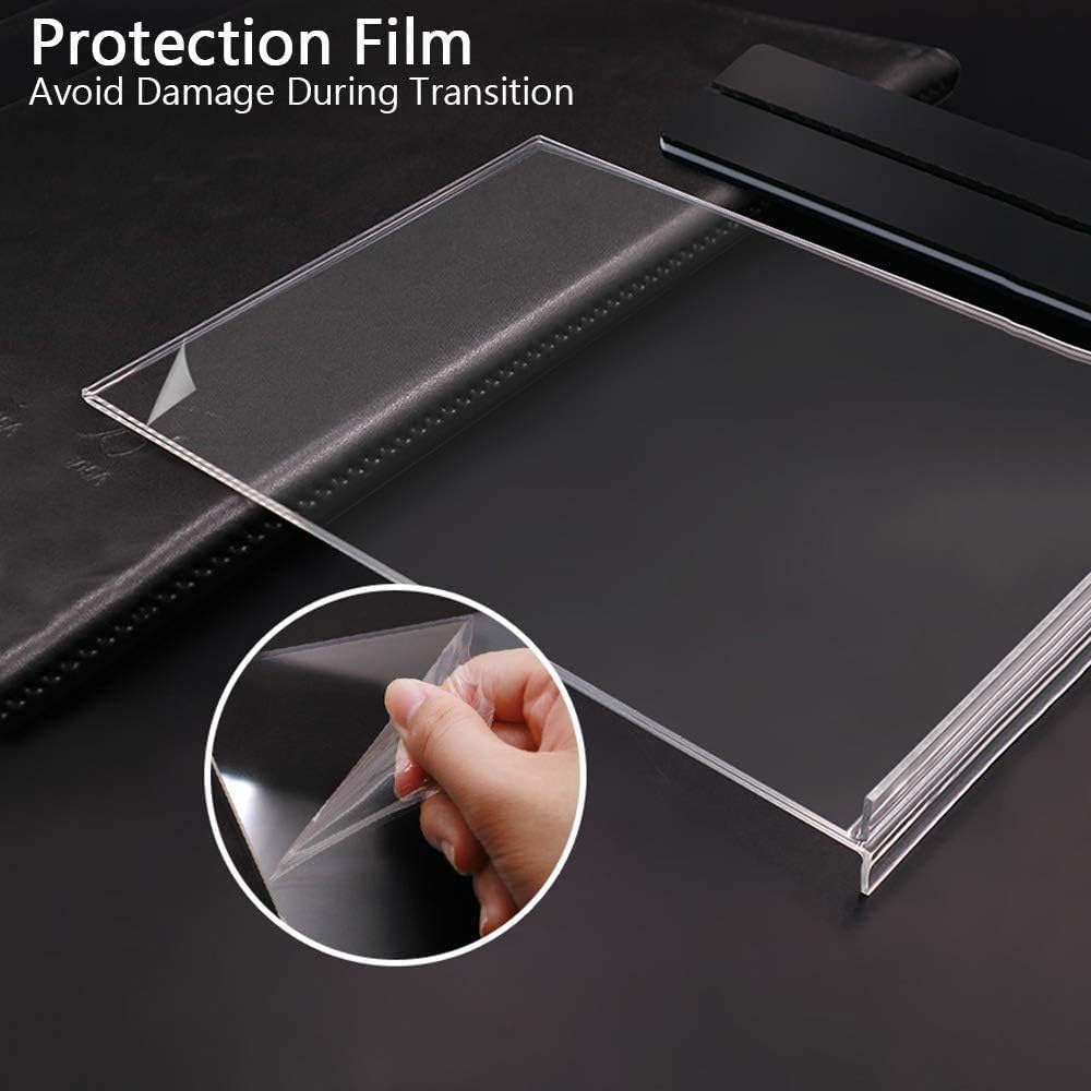 Acrylic Sign Holder, 5 x 7 inches Plastic Sign Holder, 5 Pack T Shape Table Top Display Stand, Double Sided, Bottom Load, Perfect for Restaurants, Office, Photo Frames, Store, Promotions, Classroom : Office Products