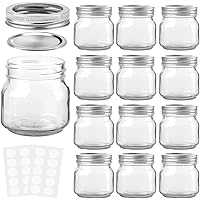 KAMOTA Mason Jars 8 oz With Regular Lids and Bands, Ideal for Jam, Honey, Wedding Favors, Shower Favors, Baby Foods, DIY…