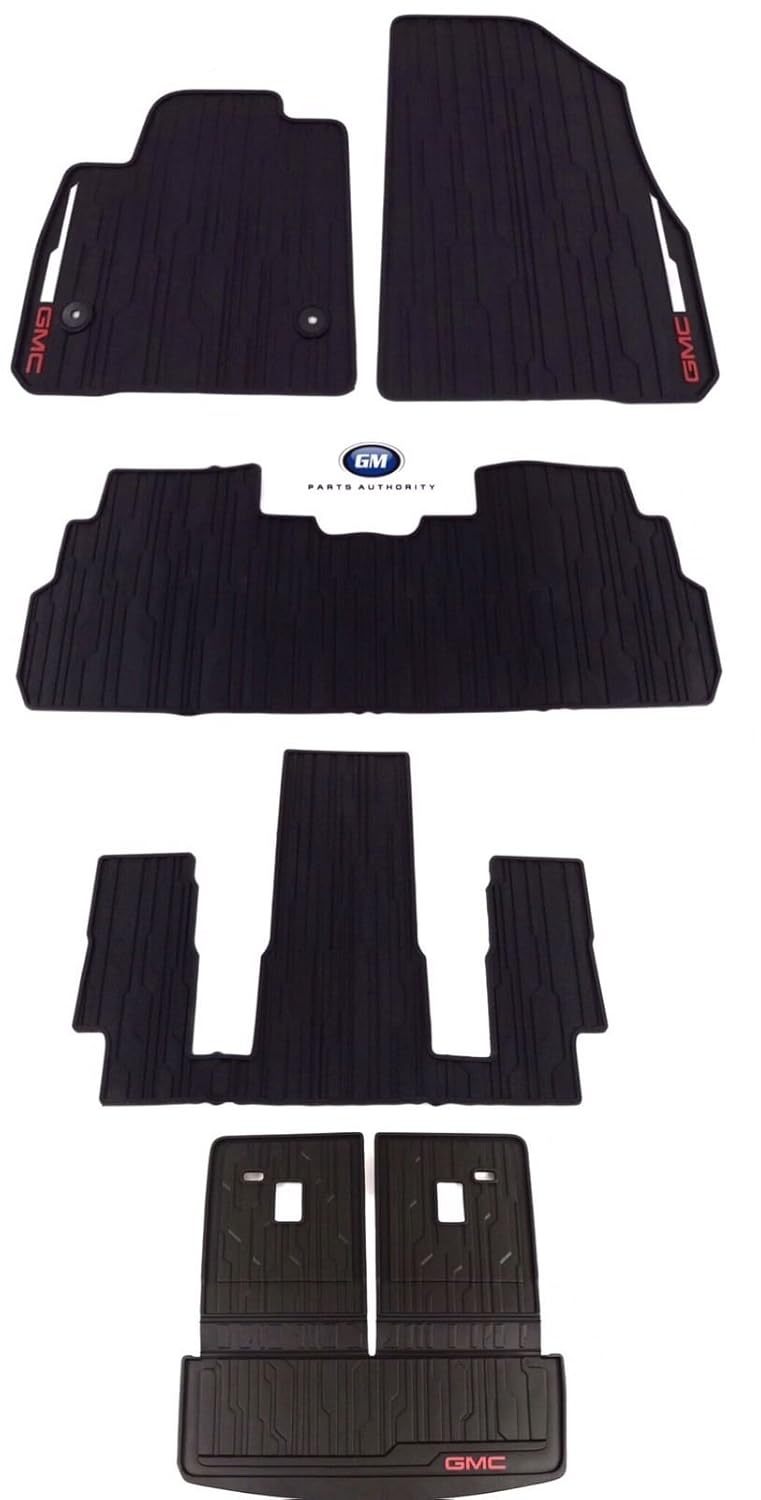 2017 2018 Gmc Acadia 6 Passenger Complete Premium All Weather Floor Mat Package Black Oem Gm