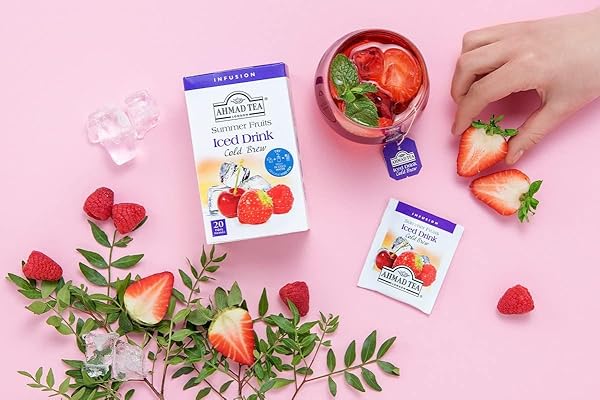 AHMAD TEA HERBAL TEA, COLD BREW SUMMER FRUITS TEABAGS, ICED TEA, 20 CT (PACK OF 1) – DECAFFEINATED