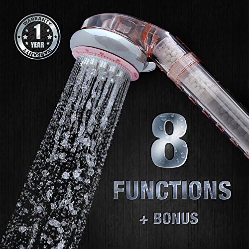 Shower Head - Universal Handheld Water Filter Shower Head with Replaceable 3-Stage Filter Cartridge To Remove Chlorine, Fluoride &amp; Metals- Top Shower Water Purifier + BONUS: 1 Shower Filter (Pink)