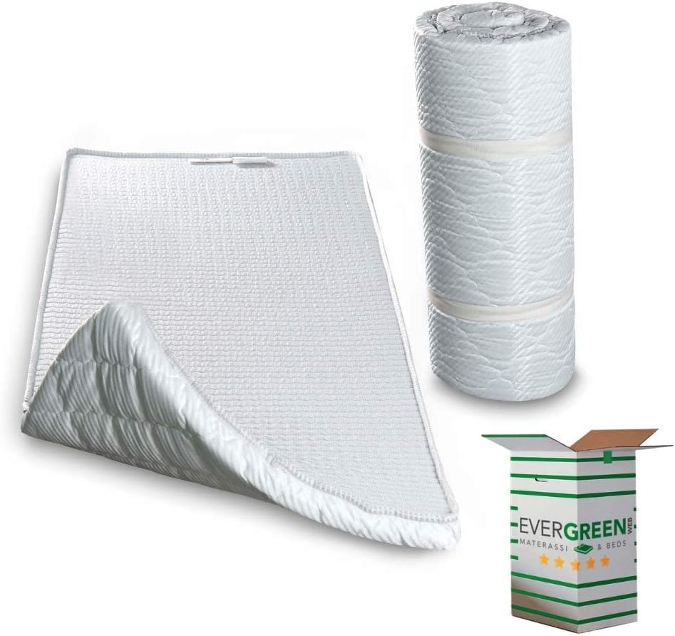 EVERGREENWEB Waterfoam Mattress 90x195 cm, Height 5 cm, ROLLABLE, Ergonomic, Ideal As A Guest Mattress, For Camping Or Fitness Activities, Yoga, Pilates, Stretching, Medium Firm | TWISTBED