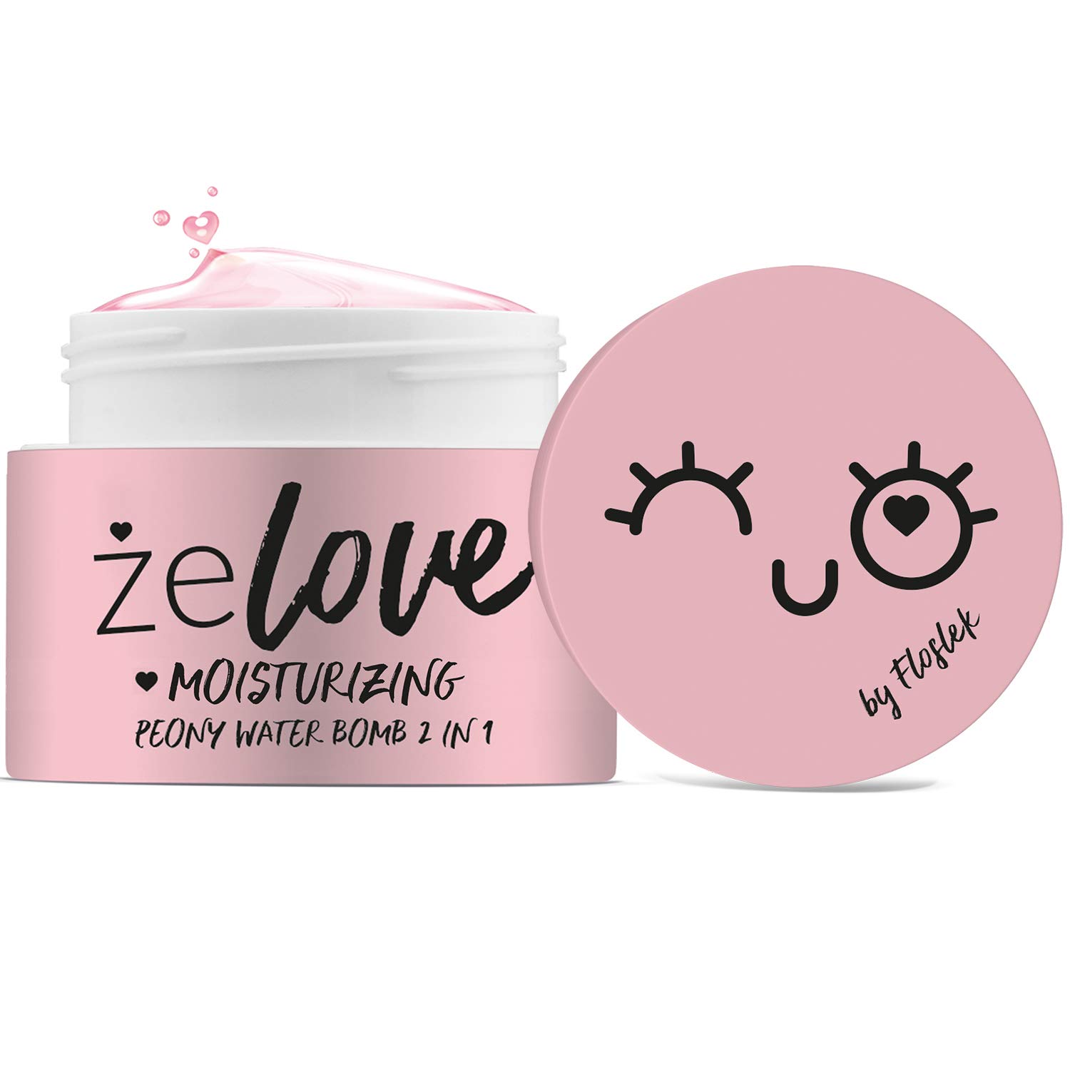 FLOSLEK Peony Water Aqua Bomb Face Cream | 50ml | Hydro Boost Soothing Gel | Contains White Water Lily | Liquid Moisturizer for Dry & Sensitive Skin | Cruelty-Free & Vegan