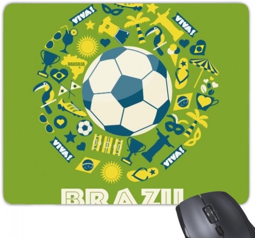 Soccer Jersey Trophy Viva Slogan Parrot Brazil Cultural Element Rectangle Non-Slip Rubber Mousepad Game Mouse Pad Gift