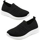 Apawwa Kids Lightweight Slip On Running Shoes - Pink/Blue/Navy/Black Walking Shoes for Toddler/Little Kids/Big Kids