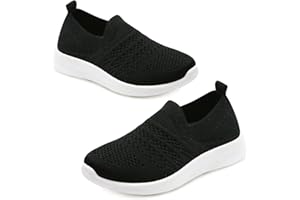 Apawwa Boys Girls Sneakers Kids Lightweight Slip On Running Shoes Pink/Blue/Navy/Black Walking Shoes Breathable Tennis Shoes for Toddler/Little Kids/Big Kids