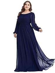Ever-Pretty Women's Round Neck Long Lantern Sleeves