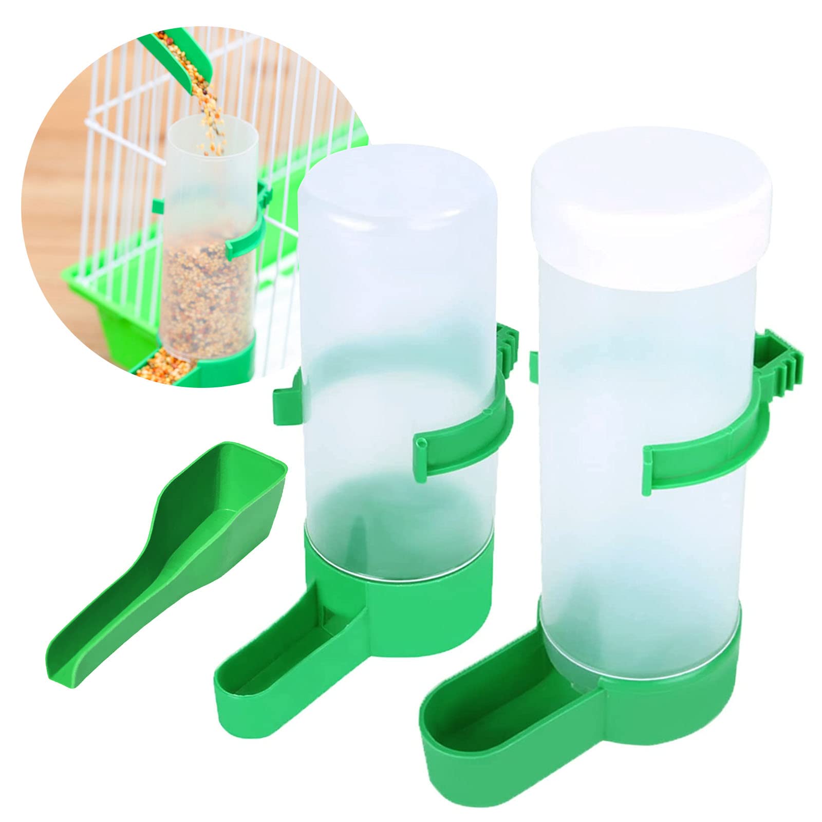 Jicyor 3PCS Bird Water Feederle Drinker Plastic Bird Feeder Dispensble Practical Automatic Drinking Water for Pet Parrot Pigeon Feeding