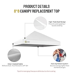 CROWN SHADES 8x8 Canopy Replacement Top - Only