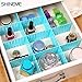 ShineMe Drawer Dividers 8pcs Adjustable Plastic Divider Household Storage Thickening Sub-Grid Finishing Shelves for Home Tidy Closet Stationary Makeup Socks Underwear Scarves Organizer (Blue)