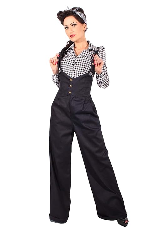 SugarShock Damen Retro Suspender Marlenehose 136828315