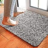 Delxo 24 x 36 Inch Magic Doormat Absorbs Mud Doormat No Odor Durable Anti-Slip Rubber Back Low-Profile Entrance Door Mat Large Cotton Shoe Scraper Pet Mat Machine Washable (Grey 24''x36'')