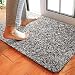 Delxo 24 x 36 Inch Magic Doormat Absorbs Mud Doormat No Odor Durable Anti-Slip Rubber Back Low-Profile Entrance Door Mat Large Cotton Shoe Scraper Pet Mat Machine Washable (Grey 24''x36'') primary