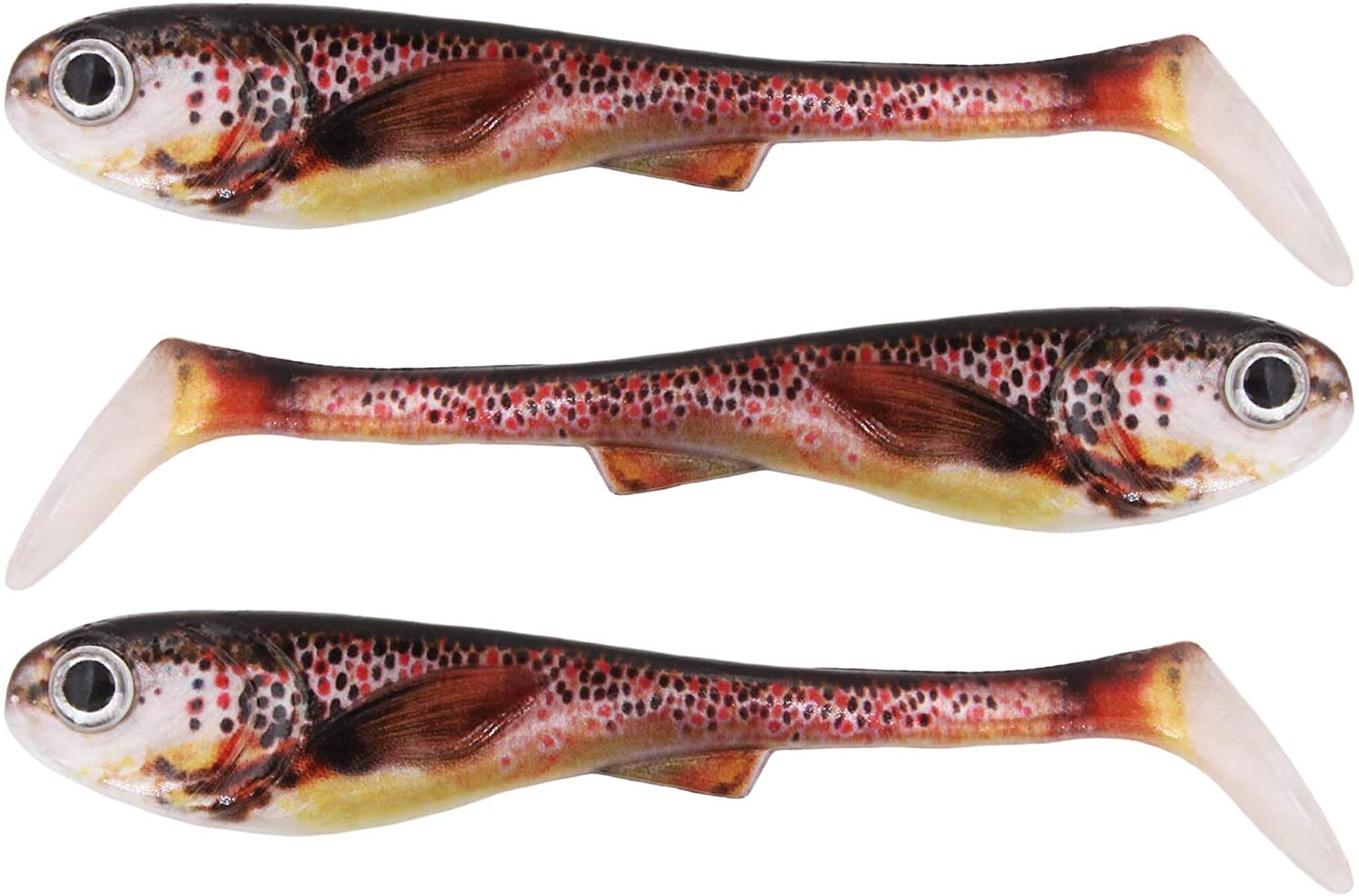 FISHN GRUMPY nature 3-pack, 10gr - 11cm, Ultra Realistic HighResCapture-Design, fishing lures for pike fishing, perch fishing, soft lure pike (Trout)