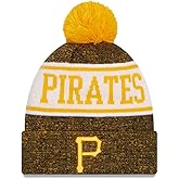 New Era Sport Fleece Lined Cuffed Beanie Hat with Pom - MLB Raised Cuff Knit Toque Cap