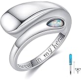 Urn Ring for Ashes 925 Sterling Silver Opal Ash Ring Memorial Cremation Jewelry For Women Bereavement Keepsakes Gift for Loss of a Loved One
