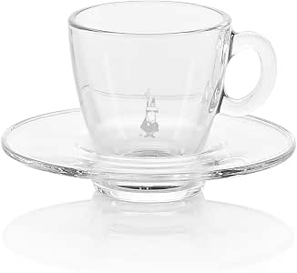 glass espresso cup and saucer