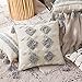 MIULEE Decorative Throw Pillow Cover Tribal Boho Woven Tufted Pillowcase with Tassels Super Soft Square Pillow Sham Cushion Case for Sofa Couch Bedroom Car Living Room 18X18 Inch Gray