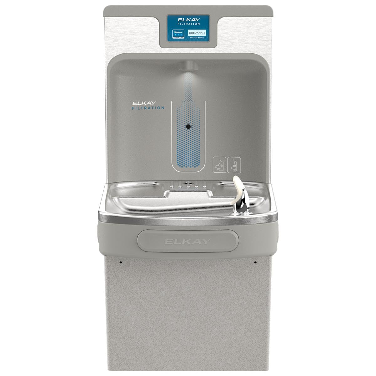 Photo 1 of (4/17/2026 ***FINAL SALE/NO RETURN, SOLD AS PARTS***)
 Elkay LZS8WSLP Enhanced Bottle Filler & Single ADA Cooler Refrigerated Light Gray Granite High Capacity Lead Drop Down Wrapper