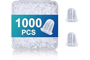 AJEDRMY 1000PCS Silicone Earring Backs Earring Backings, Ear Safety Back Pads Backstops Replacement Stoppers for Stud Post Fishhook Earrings, Hypoallergenic