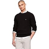 Tommy Hilfiger Men's Structured Crew Neck Sweater Black