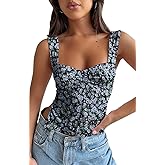 Women Cute Crop Tank Top Teen Girls Summer Trendy Sexy Y2K Strappy Going Out Tops