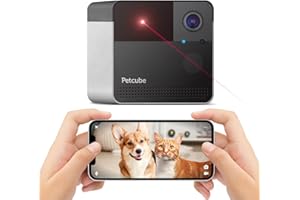 Petcube Play 2 Wi-Fi Pet Camera with Laser Toy for Cats & Dogs, 1080P HD Video, 160° Full-Room View, 2-Way Audio, Sound/Motion Alerts, Night Vision, Pet Monitoring App