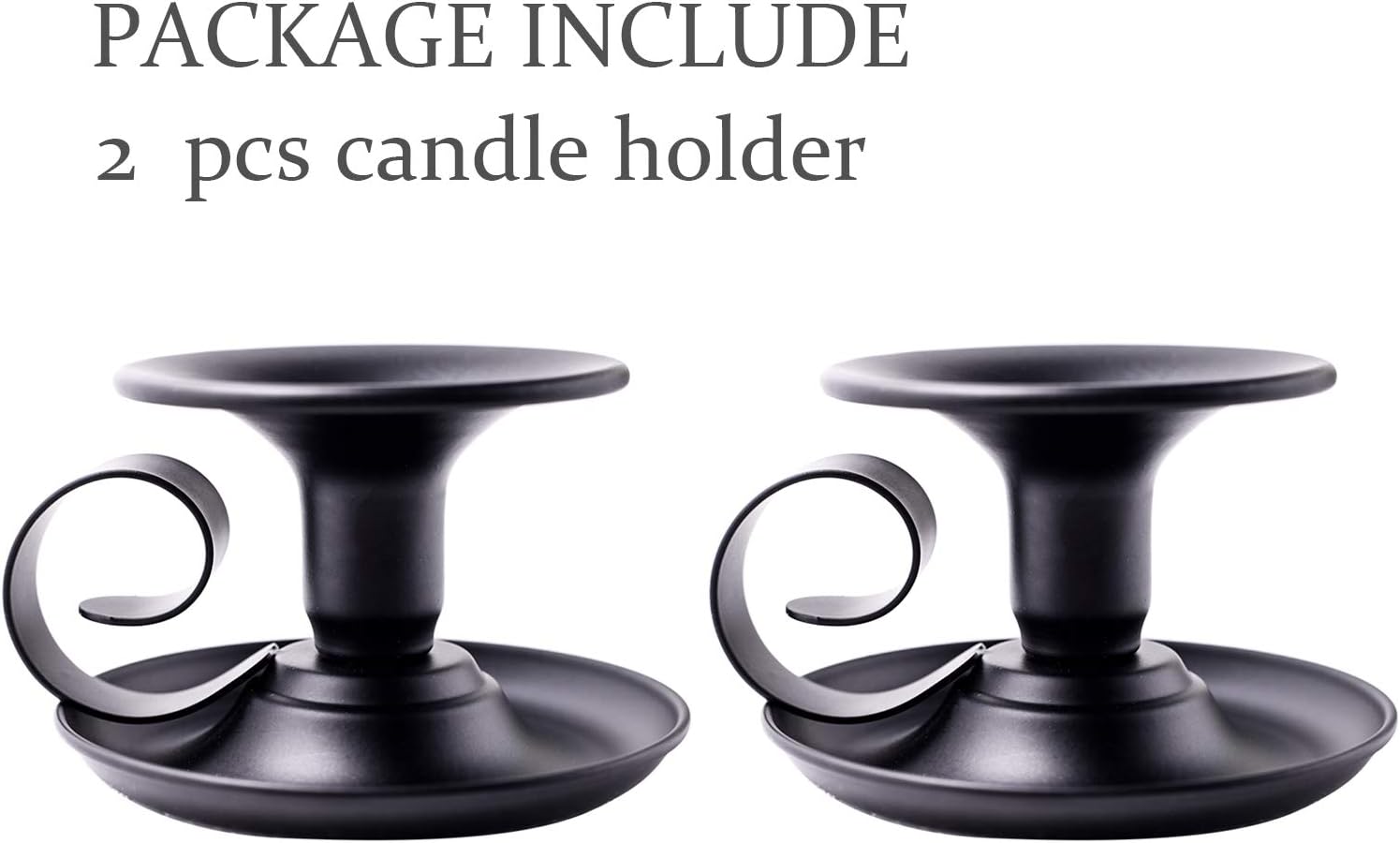 Retro Iron Taper Candle Holder, Set of 2, Simple Black Candlestick Holders Candlelight Stand for Halloween Christmas Dining Room Home Decoration Display: Kitchen & Dining