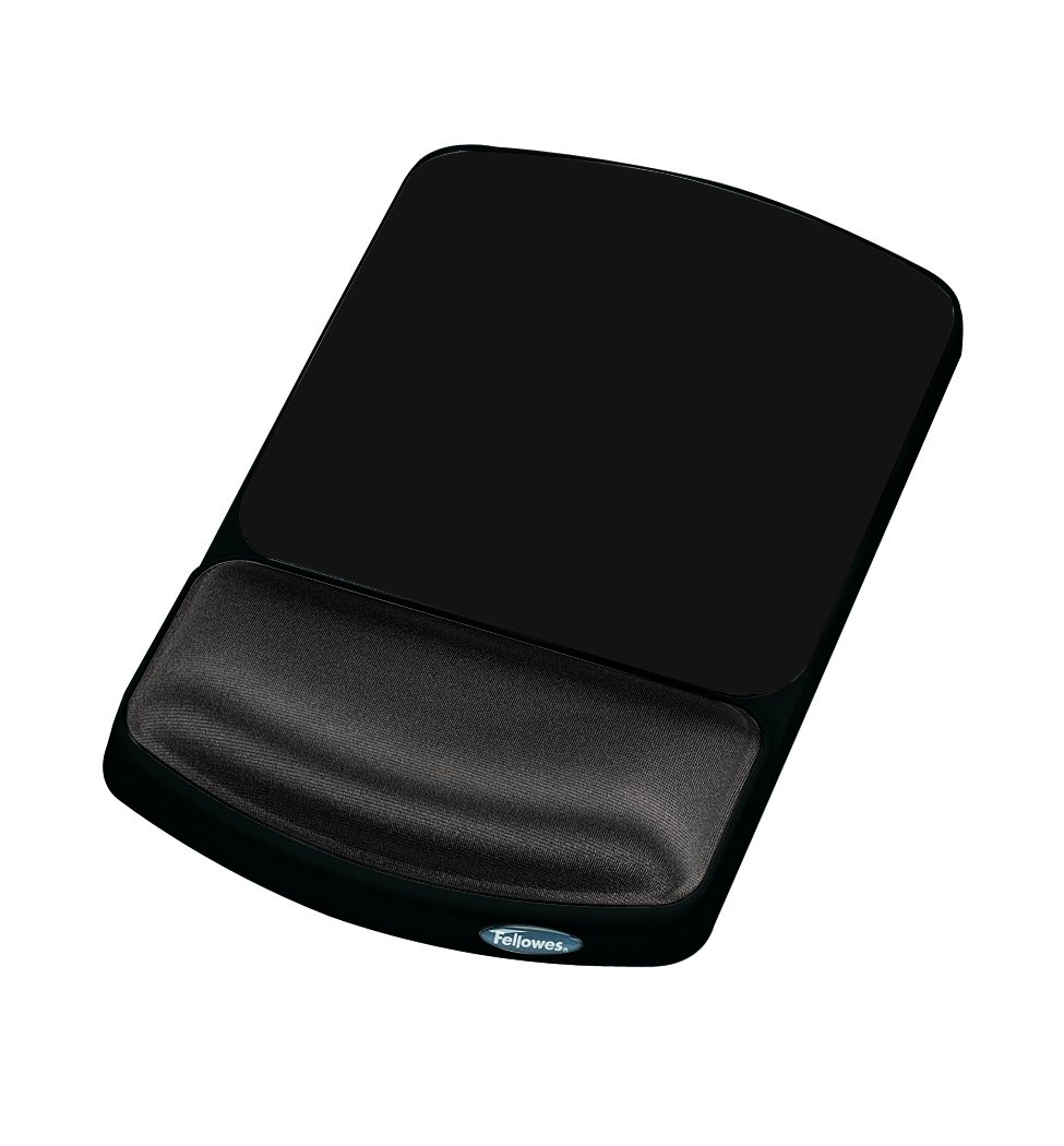 Fellowes Premium Gel Mouse Mat with Wrist Support - Mouse Pad with Non Slip Rubber Base - Ergonomic Mousepad for Computer Laptop - Graphite