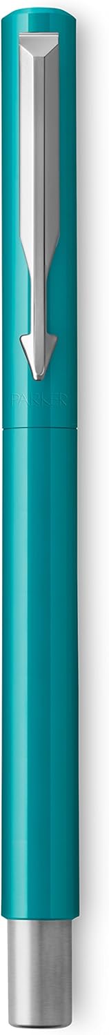 Parker 2025680 Medium Vector Chrome Trim Point Rollerball Pen - Emerald/Blue - Image 4