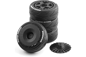 GENERIC Lifehead 65mm On Road Rubber Tires& Wheels Rims 12mm Hex Hub for HPI Ken Block's Tamiya XV01 TT01 TT02B Kyosho FAZER MK2 Lc Racing PTG HSP RGT RC 3RACING D5 1/10 RC Rally Car