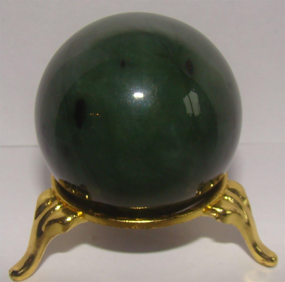 Natural green nephrite ( Jade ) sphere / ball. Siberia,Russia. Healing stone