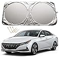 XHRING Windshield Sun Shade for Hyundai Elantra 2017-2024 Sonata 1998-2024 Kona 2018-2024 Veloster 2012-2024 Accent 1995-2024 Accessories Car Front Window Sunshade Sun Visor Shield