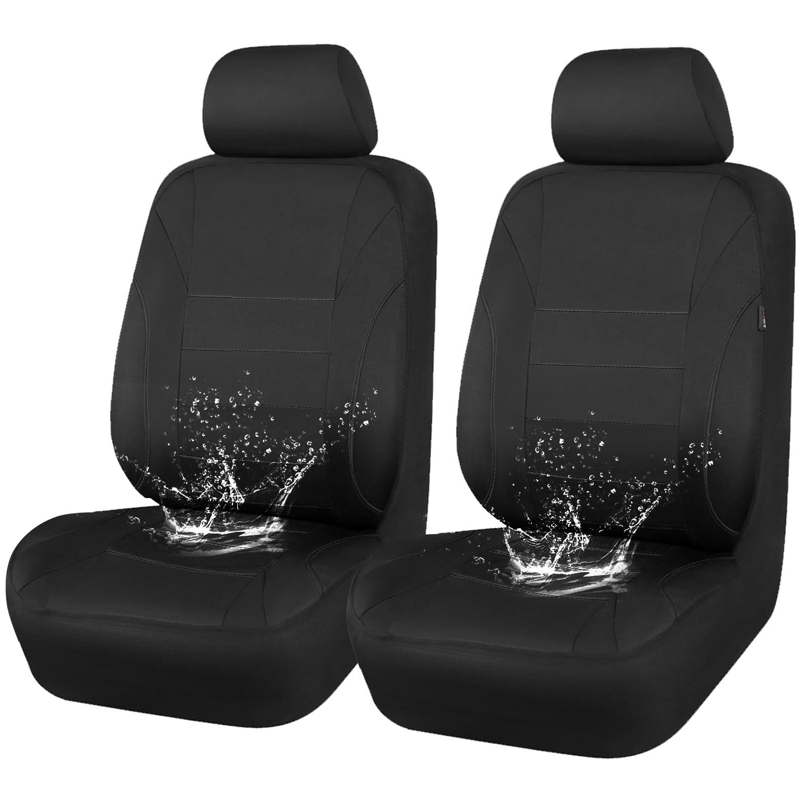 Photo 1 of CAR PASS Neoprene EVA Waterproof car seat Covers Front Seats Only, Universal fit for SUV Vehicles Automotive with 5mm Composite EVA Inside,Airbag Compatible (Two Seats, Black and Black)