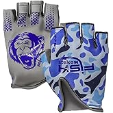 Fish Monkey FM18- Stubby Glove for Fishing S Old School Camo Blue