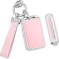 PIFOOG Key Fob Cover for Mazda CX5 CX30 CX9 CX50 3 6 CX90 Pink 4 Button Car Keys Case Shell Bling Keychain Protector Full Covers Accessories Girly Women Cute Silver TPU