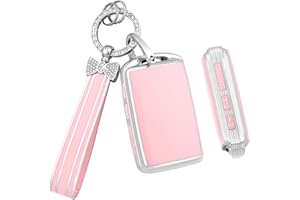PIFOOG Key Fob Cover for Mazda CX5 CX30 CX9 CX50 3 6 CX90 Pink 4 Button Car Keys Case Shell Bling Keychain Protector Full Covers Accessories Girly Women Cute Silver TPU