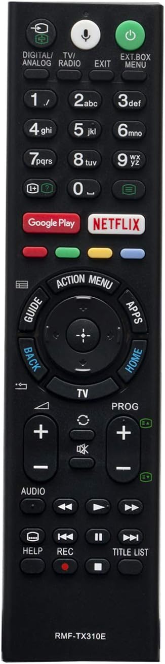 VINABTY RMFTX310E RMF-TX310E Replacement Remote Fit for Sony TV FW-43XE8001 FW-49XE8001 FW-55XE8001 KD-43XE8004 KD-43XE8005 KD-43XE8077 KD-43XE8088 KD-43XE8096 KD-43XE8099 KD-43XE8396 KD-43XF7596