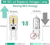 Tailcas 3W G9 LED Bulbs Cool White 300LM 6000K 360° 220-240V 10 Pack view 3