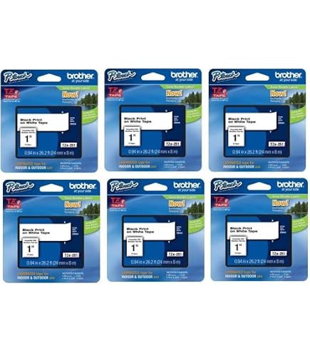 Amazon.com: Brother Genuine P-Touch, TZe-231 6 Pack Tape ½” (0.47