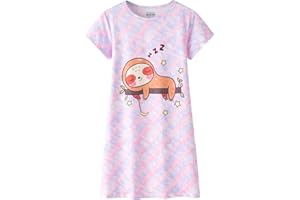 CYCHELRY Teen Girls Nightgowns-Loose Short Sleeve Sleepwear Cute Bear Nightdress Tween Pajamas Size 8-16