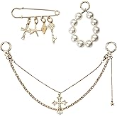 RUIFUU Bag Charms for Handbags,3 Pcs Gold Purse Charm with Pearl Beads, Shell Pendant, Safety Pin, Elegant Bag Charms for Tote Bags DIY Bags Accessories for Women