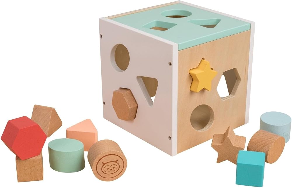 Owl & Fox Wooden Shape Sorter Montessori Play 12 Months FSC Wood