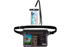 AiRunTech Waterproof Phone Pouch Beach Accessories for Vacation Travel Passport Holder Cruise Essentials Set Dry Bags with Lanyard for Family Women Men(Phone case + Fanny Pack)