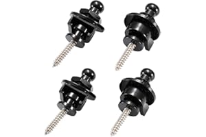 Bestgle 4pcs Guitar Strap Locks and Buttons Round Head Design Security Quick Release Straplocks for Electric Acoustic Guitar 