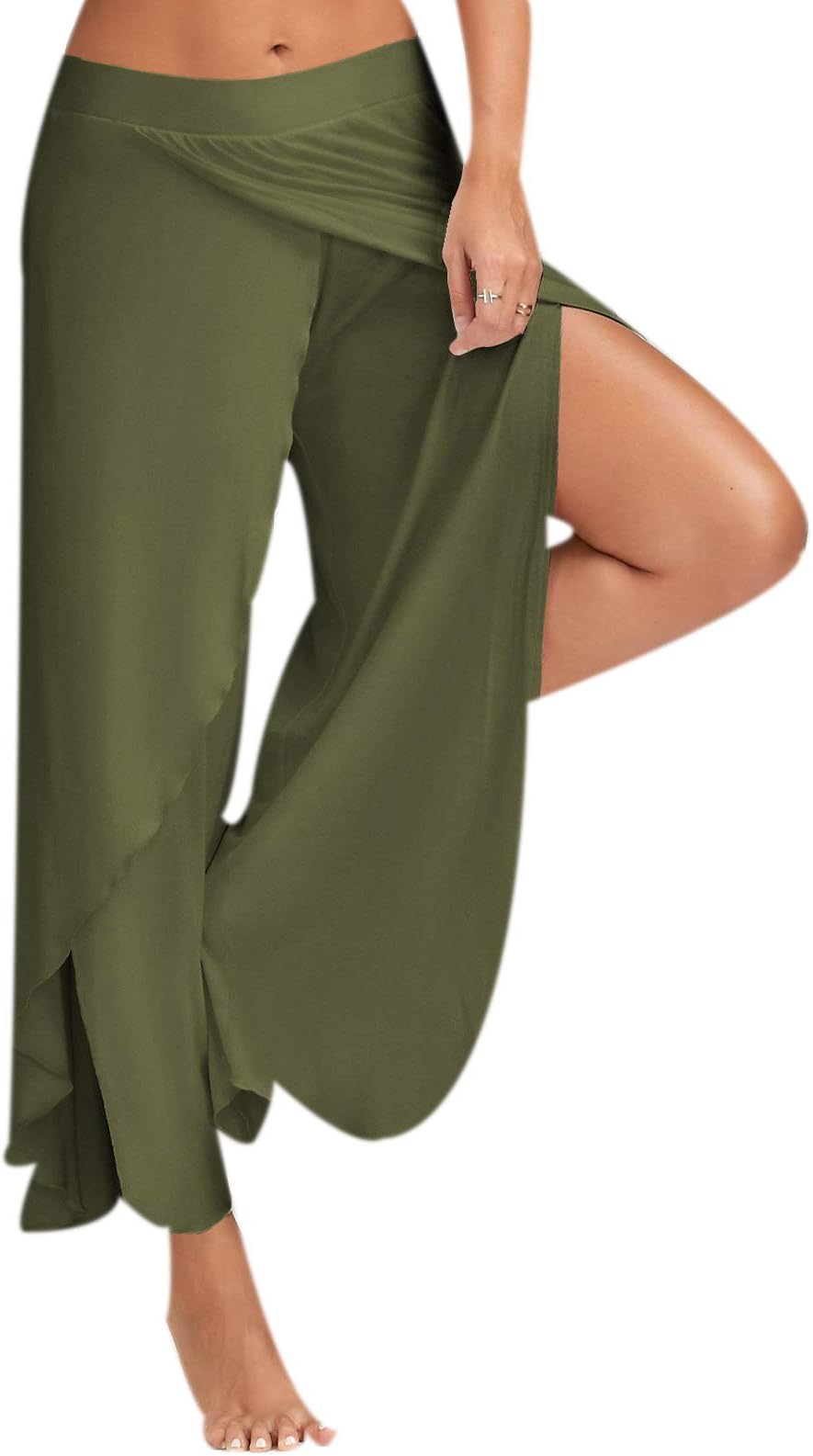 Harem Pants for Women Side Slit Jogger Hippie Yoga Beach Sweatpants