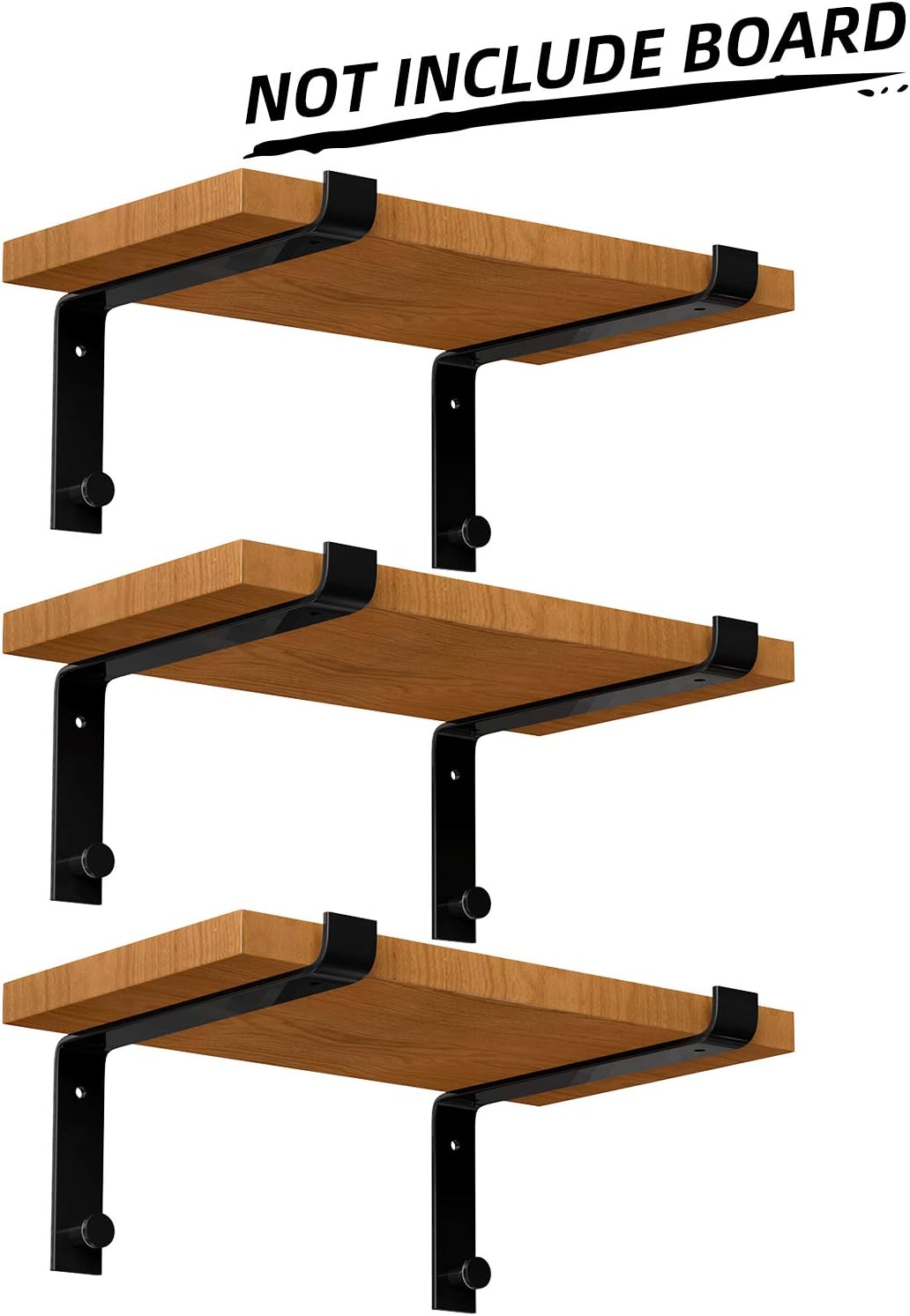 LuckIn Sturdy Shelf Bracket, Fit 12 Inch Standard Board Sold by Homedepot,Unique Bracket for DIY Rustic Floating Shelf(6 Pack, Black): Home Improvement