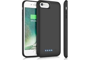 HETP Battery Case for iPhone 6s/6/8/7/SE(2020/2022),Upgraded 6000mAh Rechargeable Charging Case External Battery Pack Charger Case for iPhone 8/7/6s/6/SE(3rd and 2nd Gen)[4.7 inch]- Black