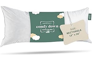 ComfyDown Decorative Throw Pillow Insert, Down and Feather Fill, 100% Cotton Cover, 233 Thread Count - Made in USA (12 X 36)