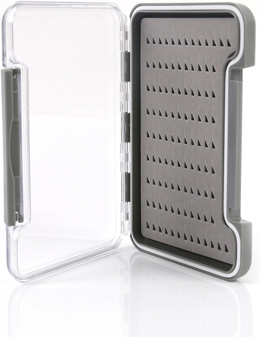 Maxcatch Super Slim Magnetic Back Waterproof Fly Fishing Box: 6, 12, or 18 Compartments (Easy Grip Foam-13.7x9.4x1.5cm)